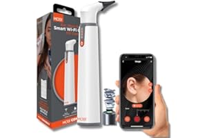 MOBI Connect Wi-Fi Otoscope for Ears, Nose & Throat - 1080P HD Lens, Multi-Axis Gyroscope, 6 LED Lights, 90+ Min Use, 3 Ear Speculum, Suitable for Adults & Children