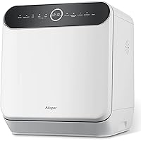 Countertop Dishwasher, Aikoper Compact Portable Dishwasher with 6L Built-in Water Tank & Water Hose Inlet, Mini…