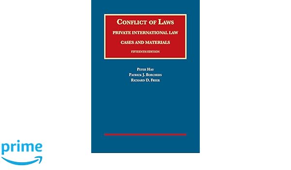 Conflict Of Laws Private International Law Cases And - 