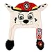 Nickelodeon Boys' Little Paw Patrol Marshall Squeeze and Flap Fun Cold Weather Hat, WhiteRed, Age 4-7