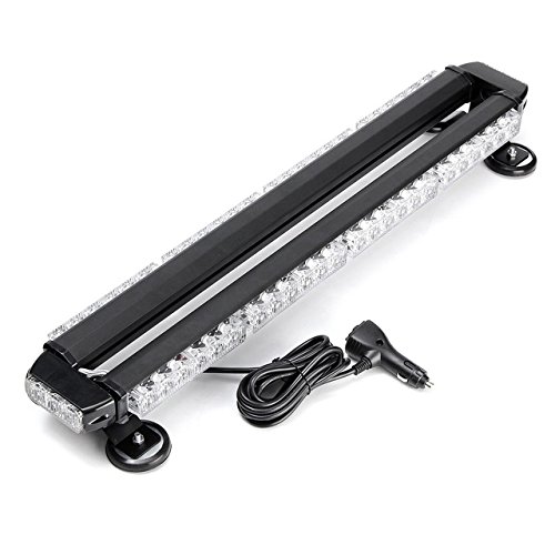 FOXCID White 26" 54 LED Emergency Warning Security Roof Top Flash Strobe Light Bar with Magnetic Base, for Plow or Tow Truck Construction Vehicle - Thumbnail 3
