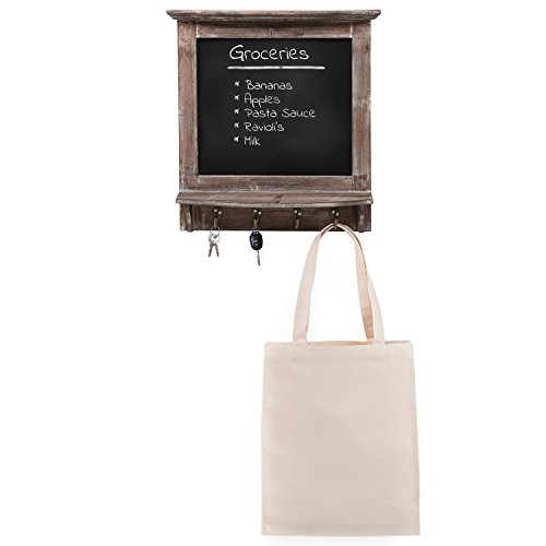 MyGift Wall Mount Country Rustic Brown Wood Framed Memo Chalkboard Wall