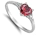 Sterling Silver Simulated Ruby Heart Ring Love Rhodium Finish Band Solid 925 Size 3