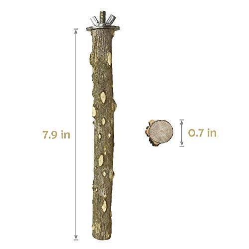 LiMio Bird Perch Parakeet Stand 4PCS Natural Wood Platform Conure Cage Accessories