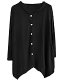 OUGES Women's Long Sleeve Knitted Round Neck Sweatshirt