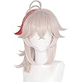 LeMarnia Red Mix Blonde Pink Bangs Curly Braid Wig for Cosplay Kazuha Costume Wig Halloween Party Wig