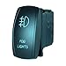 QUNQI STAR 5 pin Laser Backlit Rocker Switch FOG LIGHTS 20A 12V On/off LED Light Toggle Switch (Red)