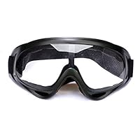 Fastwolf Adjustable UV Protection Outdoor Sports Ski Glasses Tactical Military Goggles Windproof Snowmobile Bicycle Motorcycle Protective Glasses (Black Frame Clear Lens)