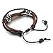 INBLUE Men's Alloy Genuine Leather Bracelet Bangle Brown Black Angel Wing Surfer Wrap Tribal Adjustable