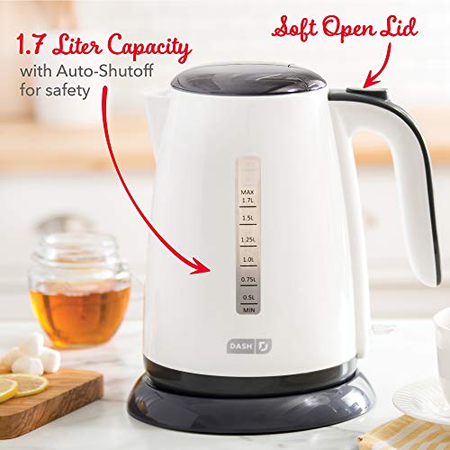 Dash DEZK003WH Easy Electric Kettle + Water Heater with Rapid Boil