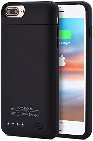 Battery Case iPhone 7 Plus Backup High Capacity 4200mAh External Charging Case iPhone 6s Plus Magnetic Portable Charger Case iPhone 6 Plus Slim Juice Pack Case iPhone Plus 5.5inch by BOWEI (Black)