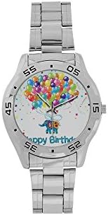 Happy Birthday Gift Balloons Elephant Men's Stainless Steel Analog Watch