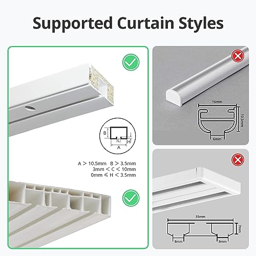 SwitchBot Smart Automatic Curtain Opener - Bluetooth Remote Control with App/Timer, Upgraded Performance Motor, Add SwitchBot Hub to Make it Work with Alexa, Google Home, HomeKit(Curtain 3, U Rail)