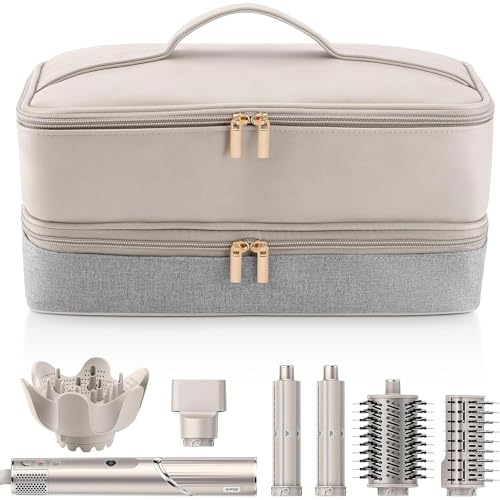 GDBYUE Estuche para Shark Flexstyle y Dyson Airwrap | Doble Capa de PU Impermeable, Portátil con Gancho Colgante, Ideal para Hair Tools, Viaje