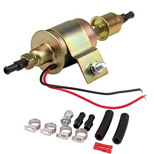 CarBole Universal Electric Fuel Pump Self- primming Transfer Pumps 5/16 inch, 5-9 Psi, 20-30 GPH Number E8012S, FD0002, P60430, EP12S, 6414671-2 Wire Design