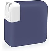 YSCLBAHUKE 45W/70W Soft Silicone Charger Protective Case - for Apple MacBook Air 13.6 inch (M3 M2 2022 2023 2024) Air 15 inch (M3 M2) MacBook Pro 14 inch (M3 2023) - Power Adapter Cover,Navy Blue