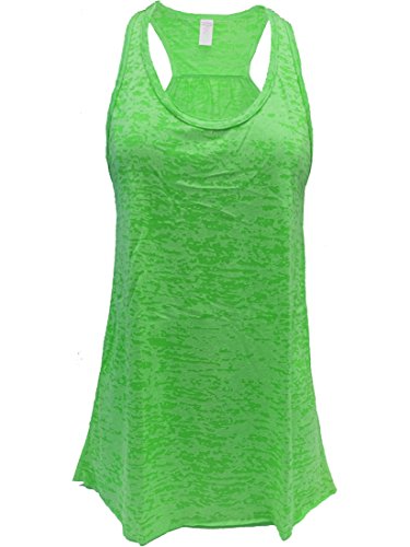 Flowy Burnout Racerback Tank (2XL, Green)