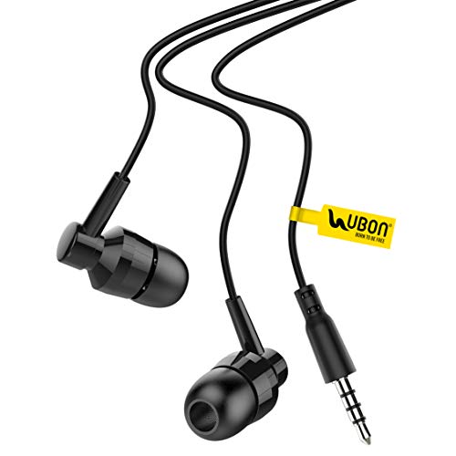 UBON GP-321 Champ Go Series Big Daddy Bass Wired in-Ear-Earphone with Mic (Black)