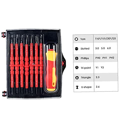 NIDONE Isolierte Schraubendreher-Sätze Austauschbare Phillips Schlitz-Bits 7-in-1 Elektriker Reparatur-Werkzeug – Bild 4