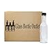 (12 pack) 5 oz. Clear Glass Hot Sauce Bottle with Black Cap + Shrink Bands and Orifice Reducer