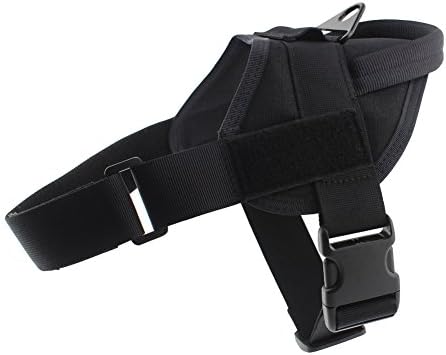 Yunlep Tactical K9 Dog Vest Harness Service Dog Vest Nylon Patrol Training Harness for Dog Outdoor Sports (L, Black)