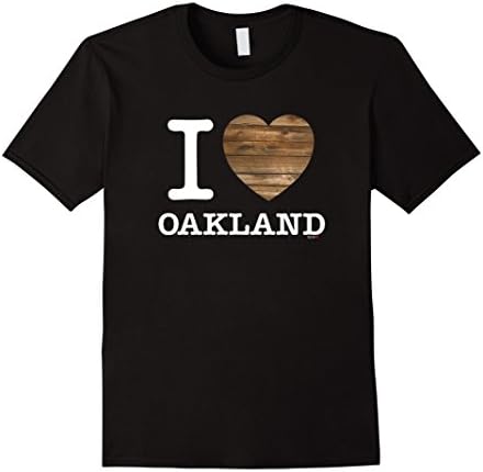 Mens I Love Oakland T-Shirt White, Oak Wood Heart California Tee Small Black