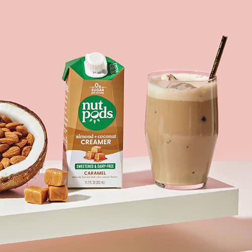 nutpods Ketofriendly Caramel Sweetened coffee creamer, ZeroSugar, 5 Calories per serving