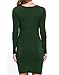 Face N Face Women's Knitting Sexy Casual Long Sleeve Short Dress Green Medium