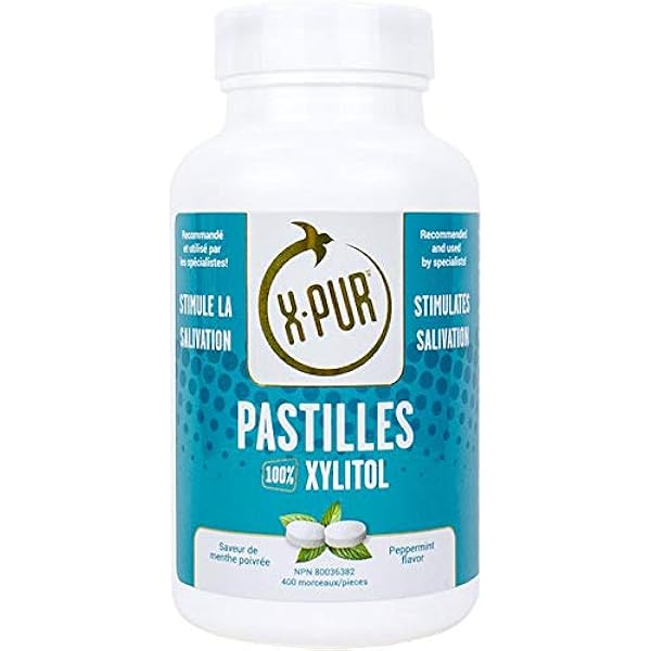 X Pur Xylitol Breath Mints For Dry Mouth And Bad Breath Peppermint Flavored Xylitol Pastilles Stimulates Saliva 100 Natural Mouth And Breath Freshener Bottle Of 400 Pastilles Amazon Ca Grocery Gourmet Food