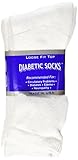 Diabetic CREW Socks MEN XL, sock size 13-15, 1 dozen Pairs, white