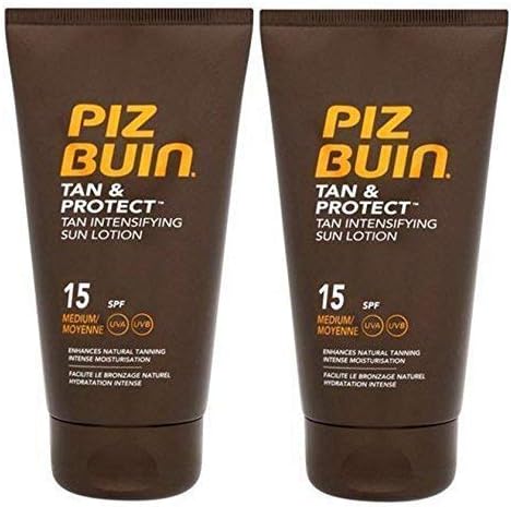 Piz Buin Tan Intensifier Duo SPF 15 Sun Lotion 2x150ml Pack Face Body