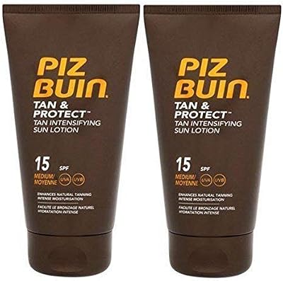 Piz Buin Tan Intensifier Duo SPF 15 Sun Lotion 2x150ml Pack Face Body