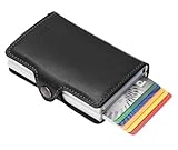 Secrid Twin wallet leather, Credit Card Wallet/with RFID protection, with one click all cards slide out gradually. Up to 18 cards