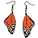 Monarch Butterfly Wing Dangle Earrings | Wooden Hand-Painted Eco-Friendly Fashion