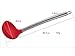 iNeibo Kitchen Silicone Ladle Spoon,Cooking Utensils Silicone Soup Ladle with Heat Resistant Silicone Covering Head and Stay-Cool Stainless Steel Handle (Ladle Red)