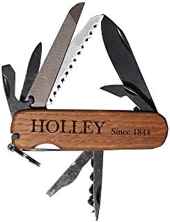 HOLLEY Pocket Knife Multi-tool MOD12B with Your Choice 4x Premium Wood Scales (Rift White Oak in Picture)