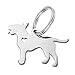 HOUSWEETY 1pc Stainless Steel Bull Terrier Pendant Keychains Key Rings Pets Jewelry Women Charms Gift 3x2.1cm
