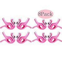 HenJiu 8 Pieces Beach Flamingo Towel Clips Flamingo Chair Holders Portable Parrot Towel Holders for Holiday Pool