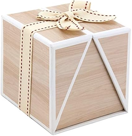 Caja de regalo cuadrada de cartón de madera con cinta: Amazon.es: Oficina y papelería