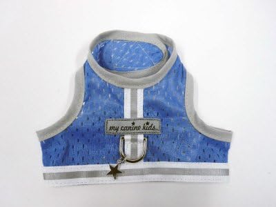 My Canine Kids Athletic Mesh Harness - Blue T2