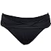 Septangle Women's Twist Front Hipster Bikini Bottom (Black,US 8)