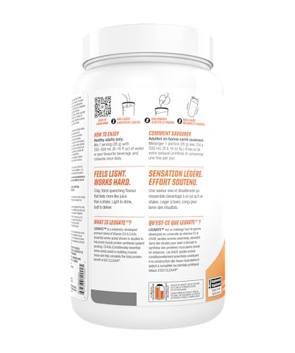 PVL ISO CLEAAR Clear Protein Drink Mix, 20g Protein and Aminos, 80 Calories, Zero Sugar, Dairy-Free (650 G, Summer Peach)