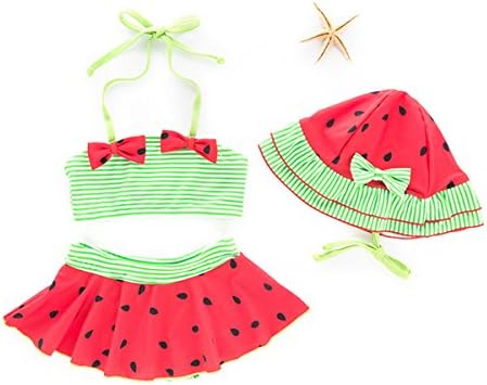 ARSTART Baby Girls Cute Watermelon Tankini Swimsuits Two-Pieces Halter Bottom Bathing Suits with Hat Bikini Swimsuits