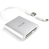 WEme Aluminum USB 3.0 CF/SD/TF Micro SD Card Reader with Type-C Adapter Converter for USB-C Device New MacBook, ChromeBook Pixel, iMac, MacBook Pro Air, Mac Mini, Microsoft Surface Pro, Lenovo Yoga PC