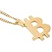 Bitcoin Necklace with 20 inch Chain Rust-Free Stainless Steel Gold Plated Pendant Jewelry for Men and Women - Unique Psychical Collectible Digital Currency Fashion | Gift Pouch + 1 Free Coin Included