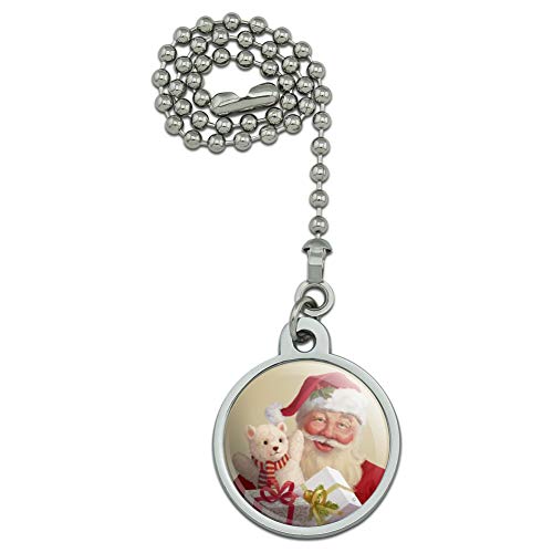 GRAPHICS & MORE Christmas Holiday Santa and His Buddy Teddy Ceiling Fan and Light Pull Chain