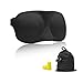 KCOOL 3D Eye Sleep Mask Blindfold Cover for Sleeping Travel & 1 Set of Earplug and 1 Carry Pouch