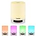i-SUPERSIM LED Bluetooth Speaker, Bluetooth Music Player, Bedside Lamp, Table Lamp, Romantic Warm lighting, Alarm Clock, Smart Noise Reduction, Hands Free Calling Mic, Micro SD Card - White