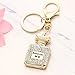 Keychains for Women, Crystal Key Chain Rhinestone Perfume Bottle Key Ring Gift for Womens Bag or Cellphone or Car Pendant (white)