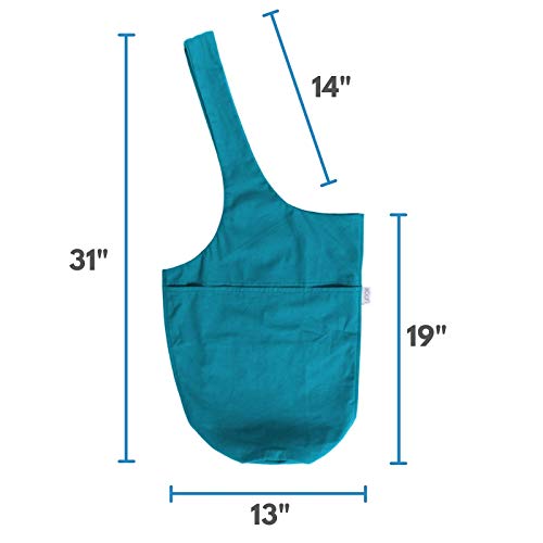 Yogiii Yoga Mat Bag | The Original YogiiiTote | Yoga Mat Tote Sling Carrier w/Large Side Pocket & Zipper Pocket | Fits Most Size Mats (Azulene Blue)